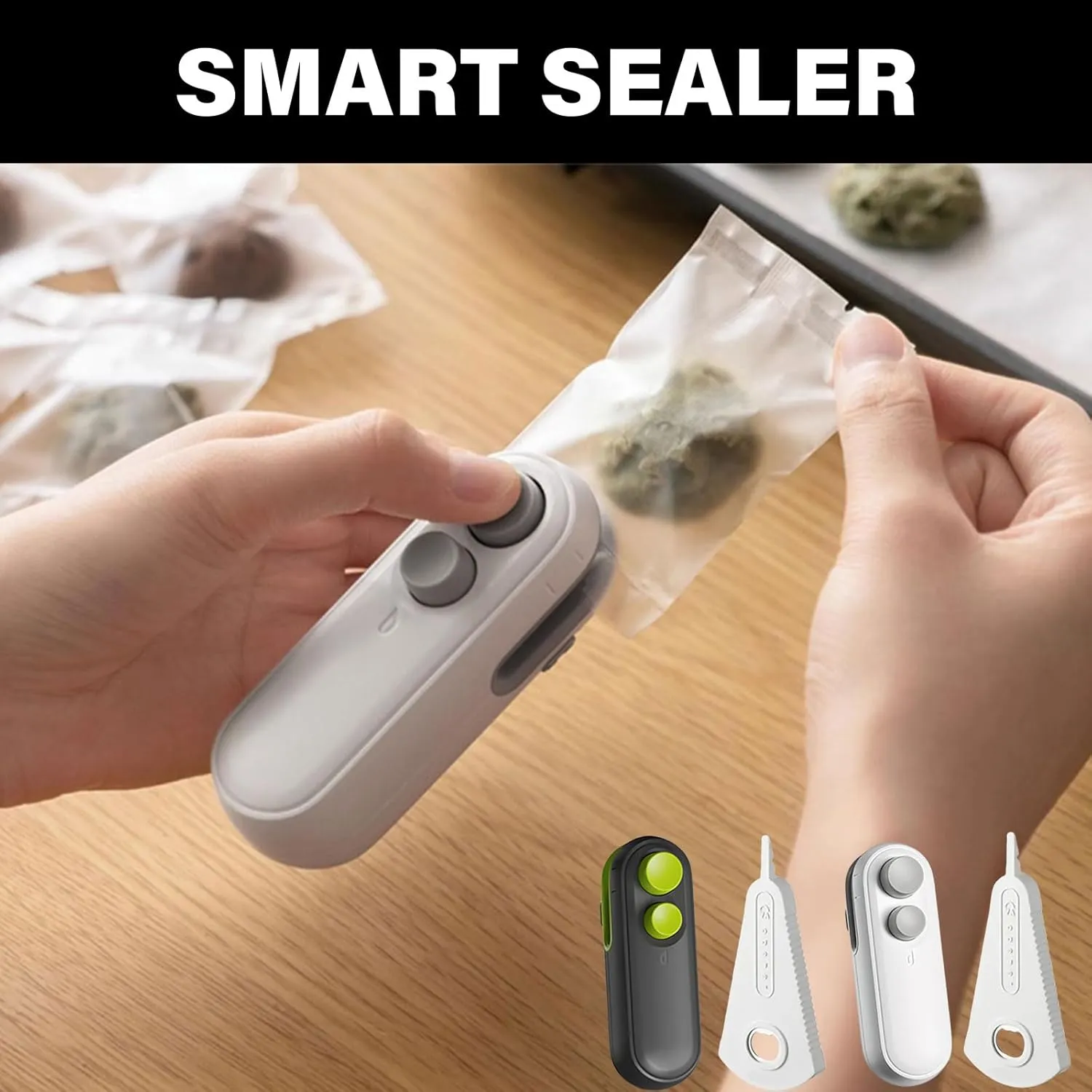 Multifuntional Bag Sealer with Cutter Bottle Opener Bag Resealer Efficient Heat Sealing Device for Home and Travel