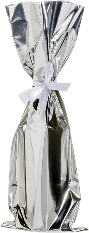 Mylar Wine Bags (Silver - 100 Bags) - 6 1/2 By 18 Inches