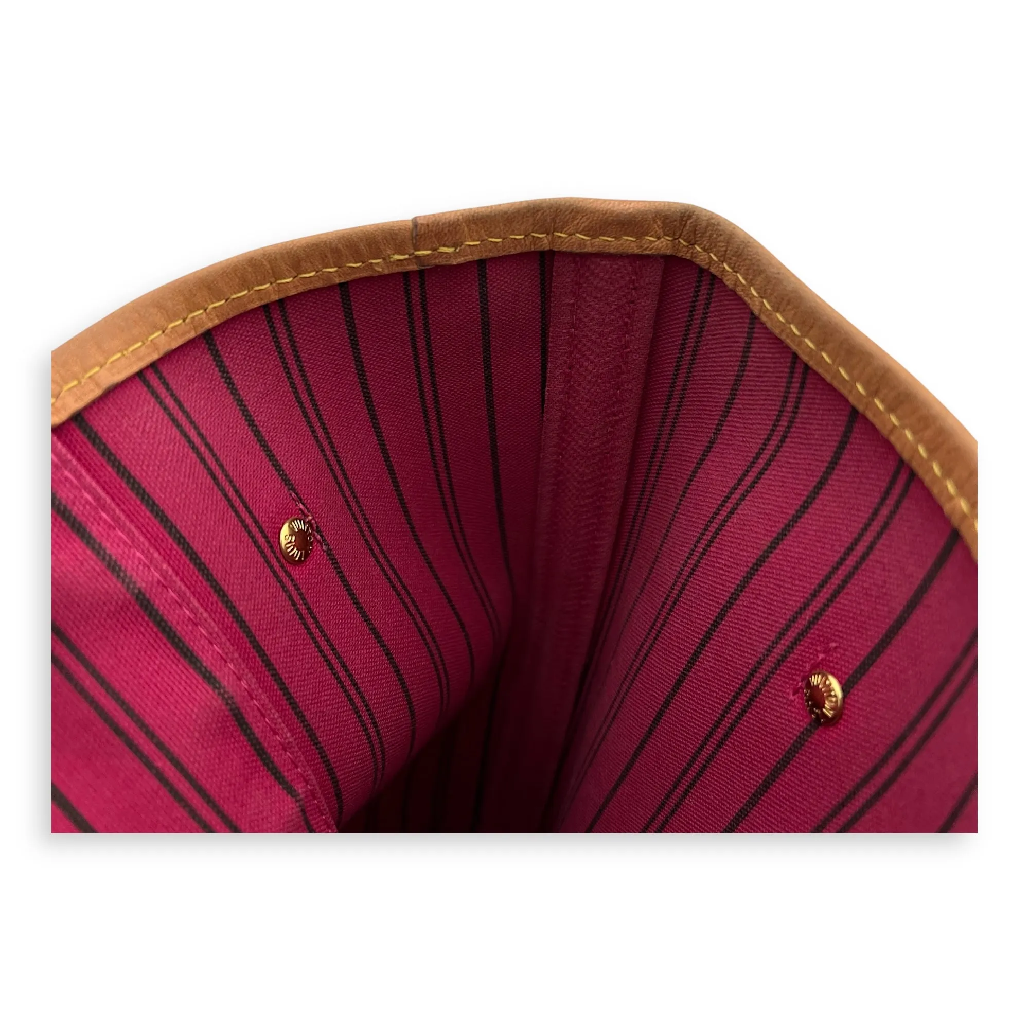 Neverfull MM Brown Tote Bag in Monogram Coated Canvas, Gold hardware