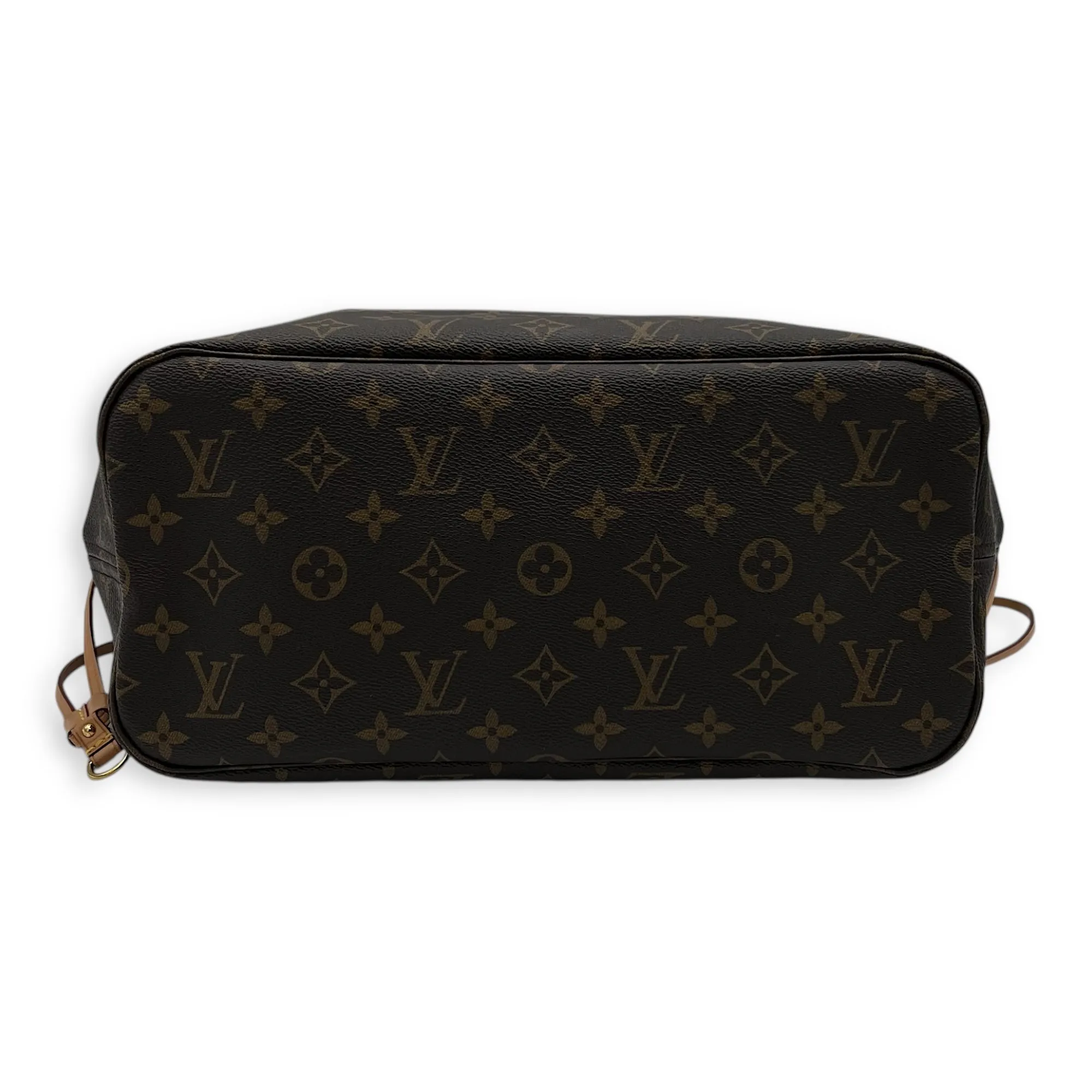 Neverfull MM Brown Tote Bag in Monogram Coated Canvas, Gold hardware