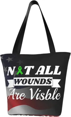 Non-Hodgkin'S Lymphoma Awareness Not All Wounds Are Visible Fashion Shoulder Bag Large Capacity For Man Or Woman