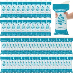 Nuogo 100 Pcs 800 CC Disposable Urine Bags Portable Pee Bag Urine Bags for Women Travel Emergency Urinal Bags for Men Women Traffic Jams Camping Hiking