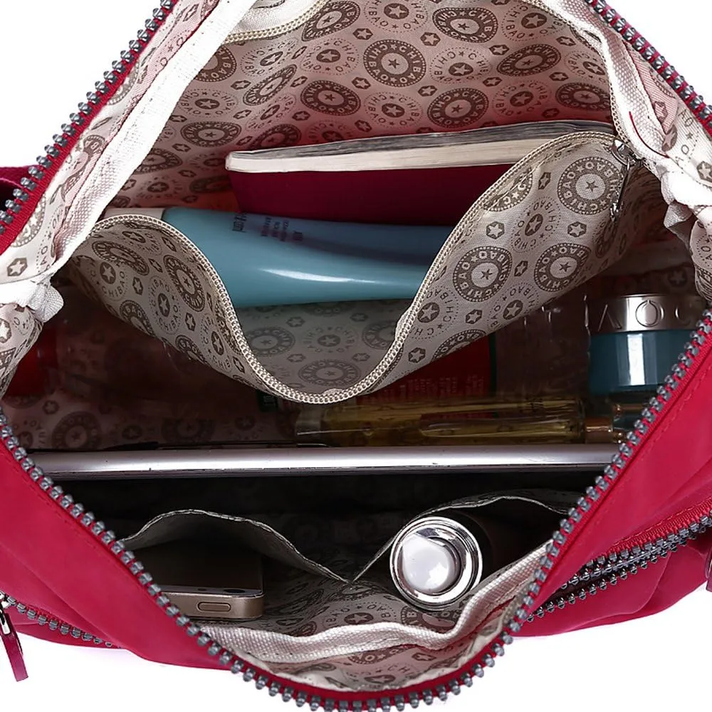 Nylon Messenger Handbags Multi Pocket Water Resistant Lightweight Crossbody Bags