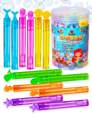 Ocean Party Bubbles for Kids - 36 Sealife Bubble Toys, Colorful Mermaid Party Favors, Mini Bubbles Party Favors for Kids, Birthday Party Favors for Boys & Girls - Bubble Wands for Kids 3 