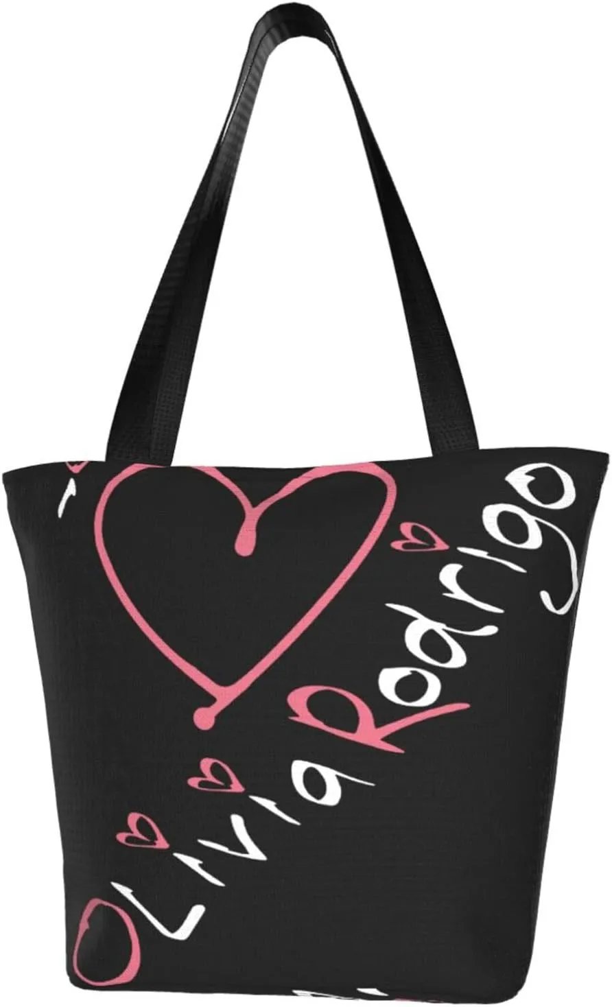 Olivia Songwriter Actress Rodrigo Shopping Handbag Tote Bags with Zipper Unisex Beautiful Shoulder Bag Daily Bag for Work