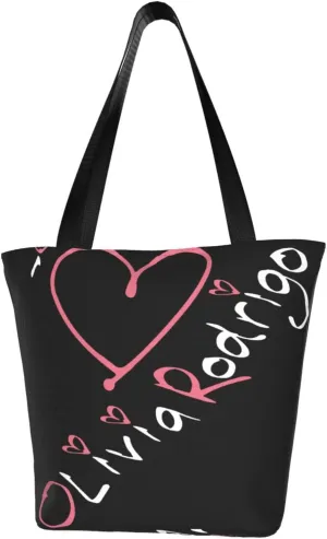 Olivia Songwriter Actress Rodrigo Shopping Handbag Tote Bags with Zipper Unisex Beautiful Shoulder Bag Daily Bag for Work