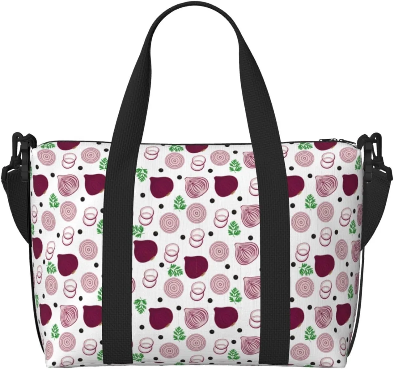 Onion Cute Print Travel Duffle Bag For Women Men Weekender Overnight Bag Gym Bag For Women, Carry On Airport Bag, Travel Tote Bag With Strap For Gym Travel Business Trips