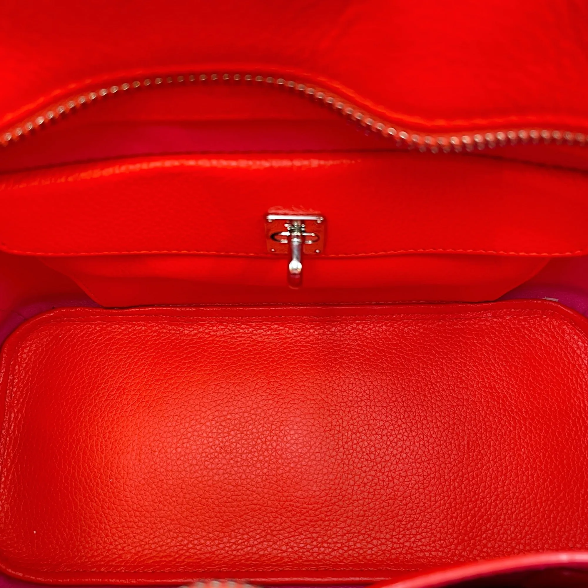 Open bar bag Pink Top Handle Bag in Calfskin, Silver hardware