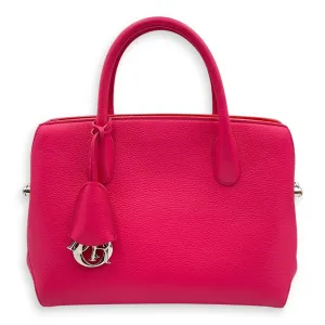 Open bar bag Pink Top Handle Bag in Calfskin, Silver hardware