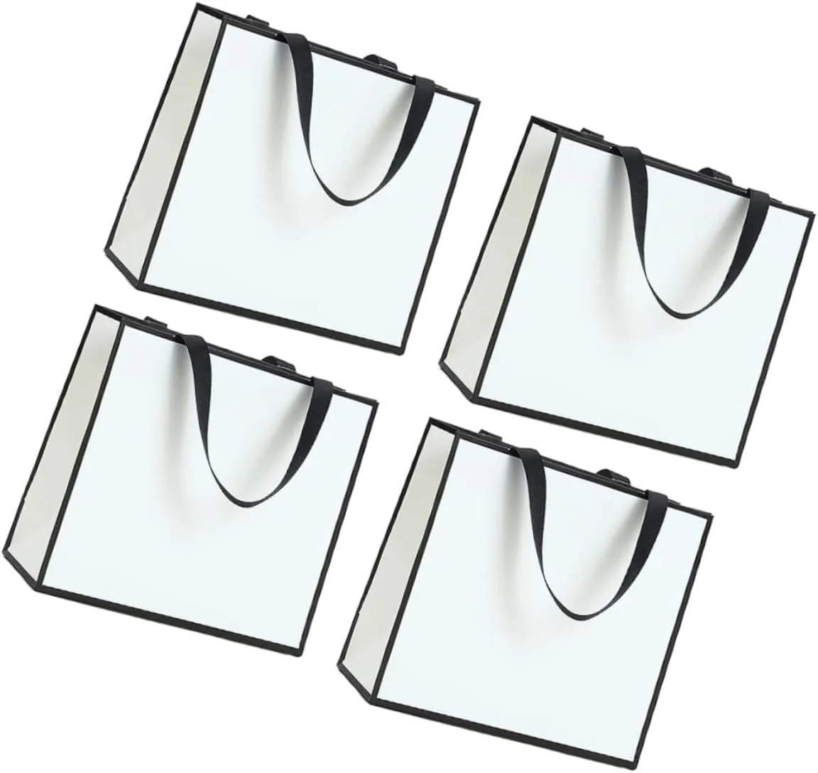 ORFOFE 4pcs Paper Bag Jewelry Packaging Sack Strong Rope Handle for Party Celebrati