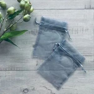 Organza Bag Extra Large - Metallic Silver 12.5cm cmx 17cm