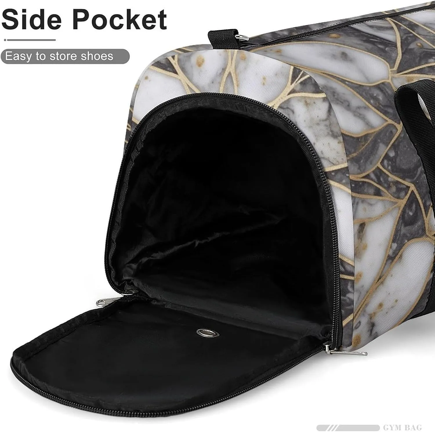 Oriental Marble Stone Sports Gym Bag Carry on Holdalls for Men Small Duffel Bags for Women with Shoe Compartment