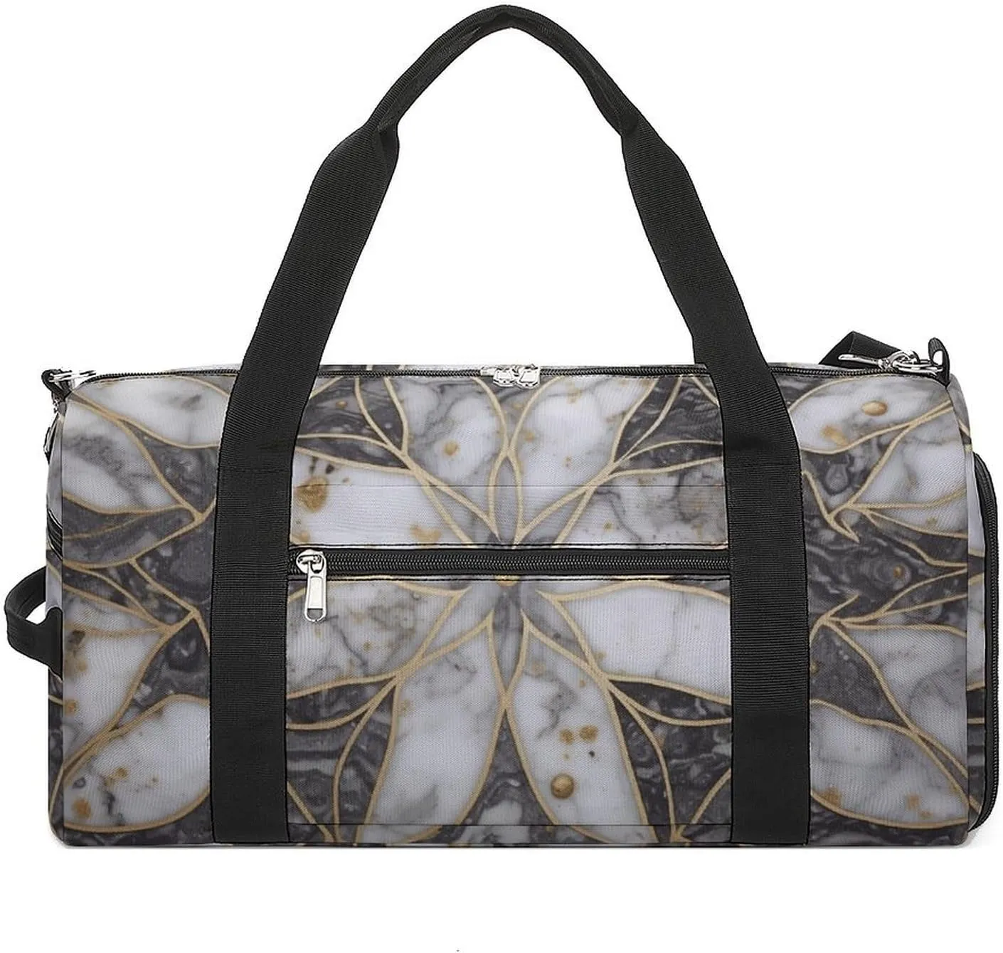 Oriental Marble Stone Sports Gym Bag Carry on Holdalls for Men Small Duffel Bags for Women with Shoe Compartment