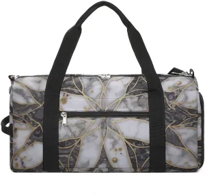 Oriental Marble Stone Sports Gym Bag Carry on Holdalls for Men Small Duffel Bags for Women with Shoe Compartment