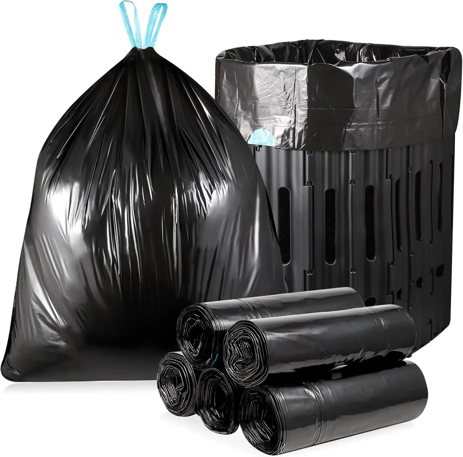 OUMEE Camping Toilet Bags, 8 Gallon Portable Toilet Bags, Toilet Waste Bags, Leak-Proof Potty Liners Trash Bags for Outdoor Camping Toilet Bucket,Traveling, RV Trip