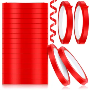 Outus 12 Roll Red Poly Bag Sealing Tape 3/8 in x 110 Yard Sealer for Food Packaging Plastic Sealer Adhesive Tape for Vegetables Meat Cake Bread Icing