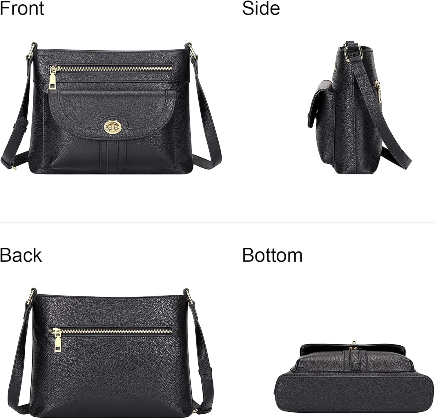 Over Earth Genuine Leather Crossbody Bags for Women Trendy Purses and Ladies Shoulder Handbags