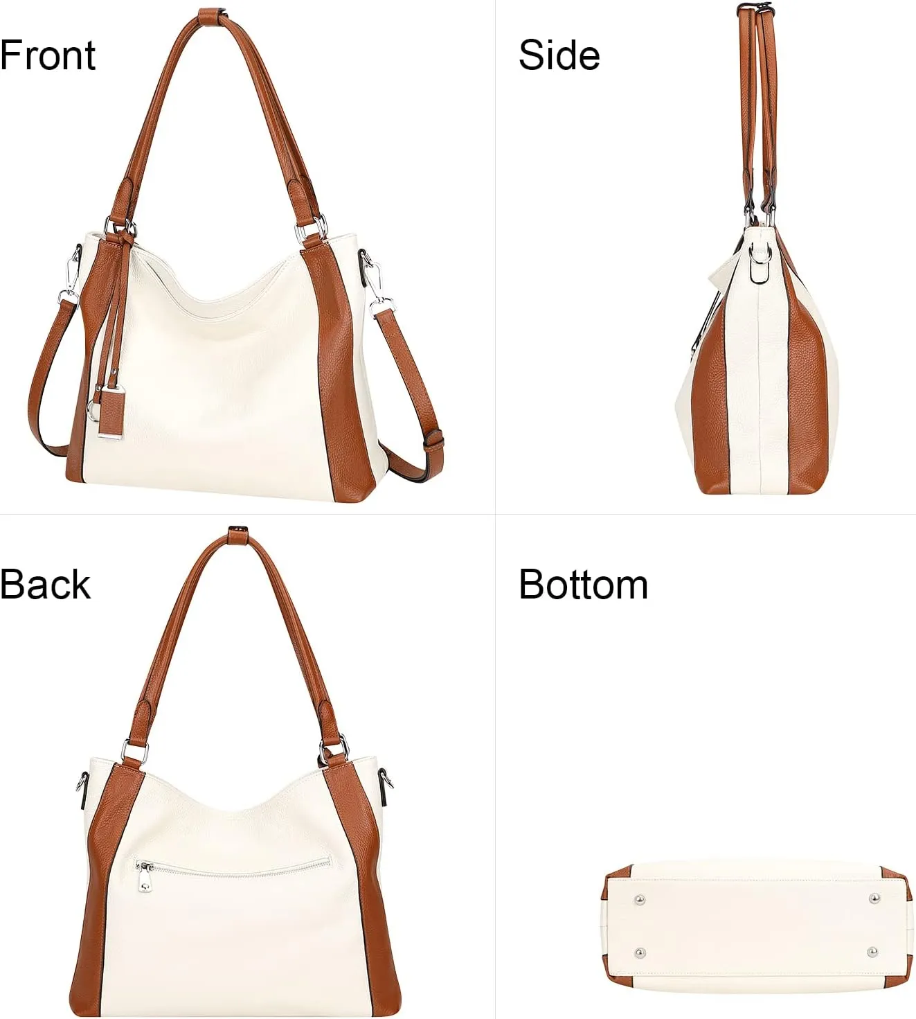 Over Earth Genuine Leather Purses for Women Casual Hobo Shoulder Handbags Large Crossbody Bags