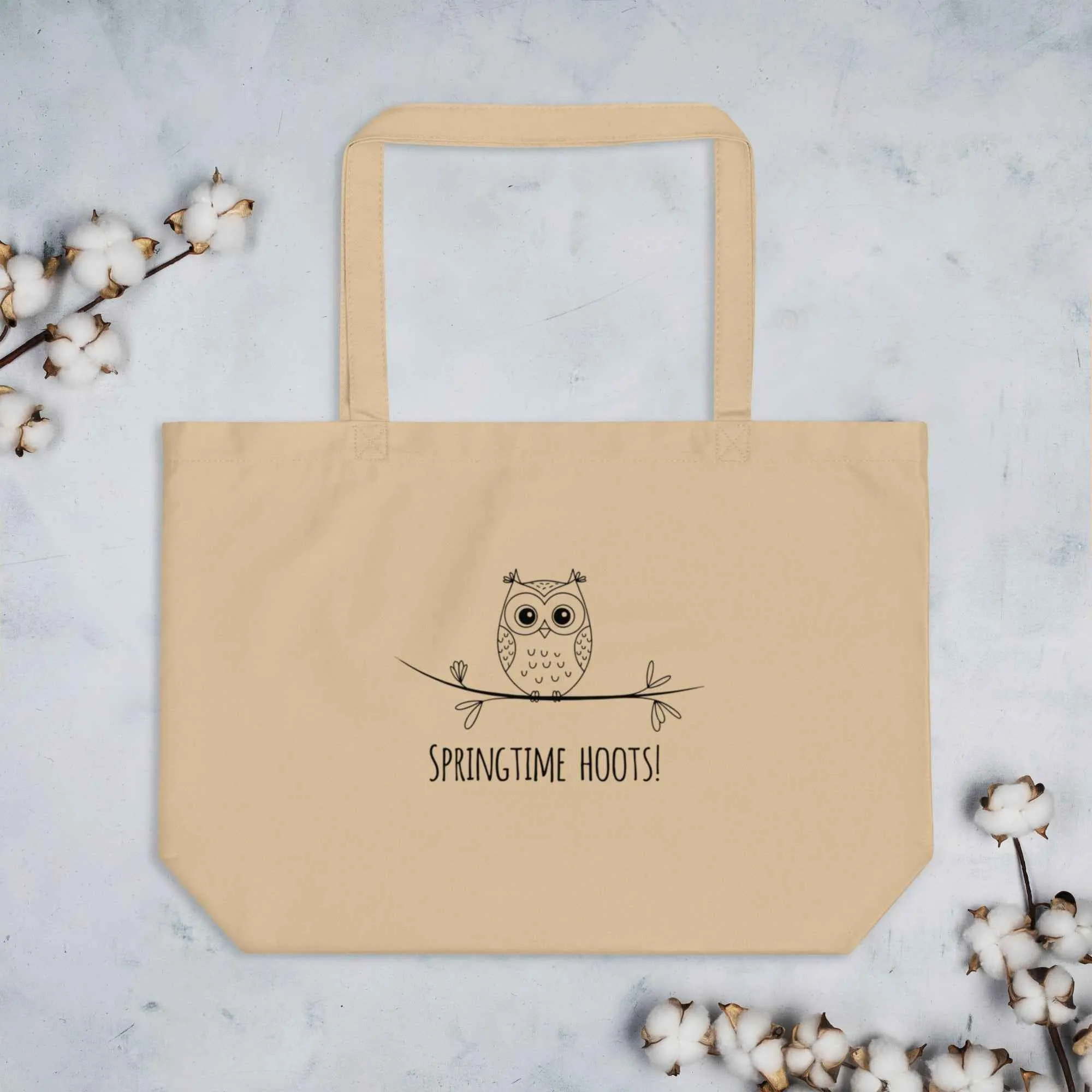 Owl Themed Large Organic Tote Bags: Sustainable, Spacious, and Stylish