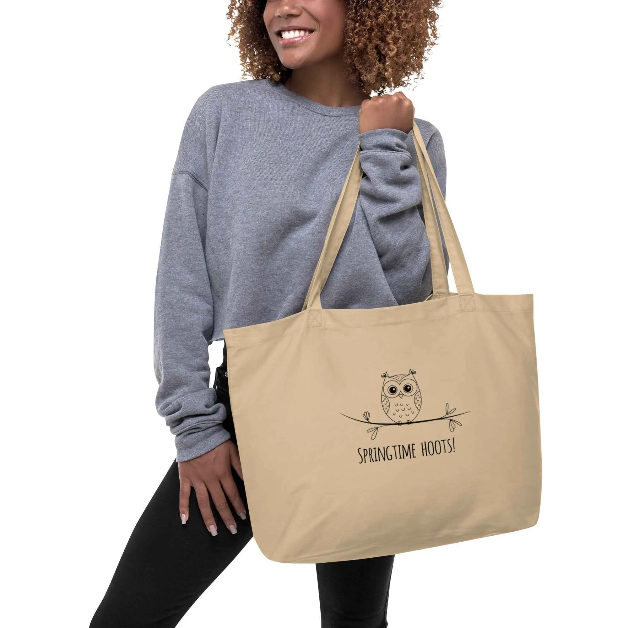 Owl Themed Large Organic Tote Bags: Sustainable, Spacious, and Stylish