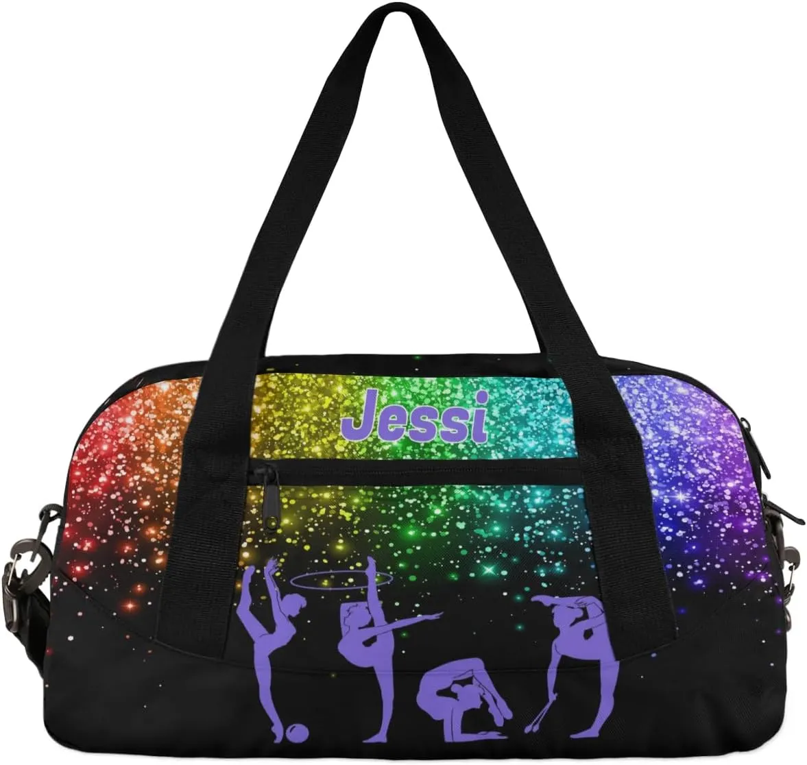 Personalized Kids Duffel Bag,Custom Sport Gym Bag for Girls,Weekender Overnight Bags Travel Duffel Bag,Customized Kids Gift Colorful Gymnastic