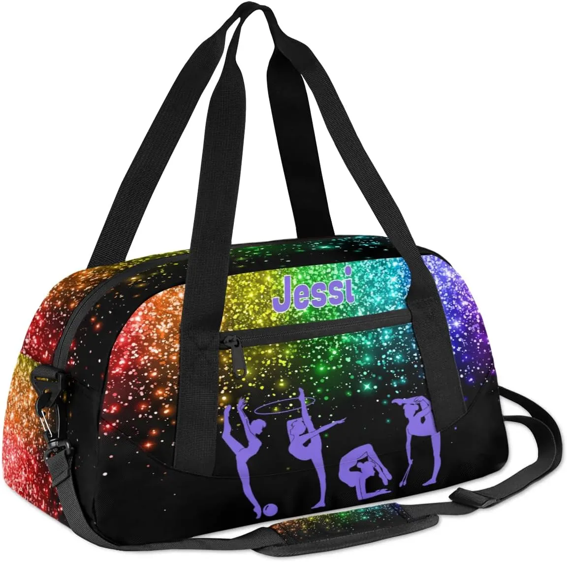 Personalized Kids Duffel Bag,Custom Sport Gym Bag for Girls,Weekender Overnight Bags Travel Duffel Bag,Customized Kids Gift Colorful Gymnastic
