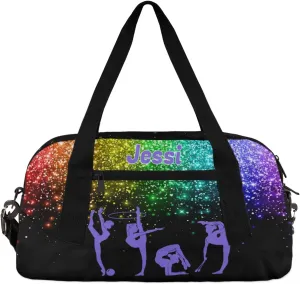 Personalized Kids Duffel Bag,Custom Sport Gym Bag for Girls,Weekender Overnight Bags Travel Duffel Bag,Customized Kids Gift Colorful Gymnastic