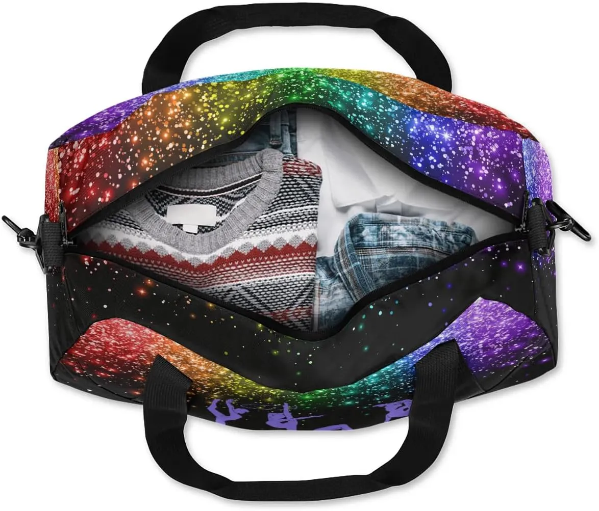Personalized Kids Duffel Bag,Custom Sport Gym Bag for Girls,Weekender Overnight Bags Travel Duffel Bag,Customized Kids Gift Colorful Gymnastic