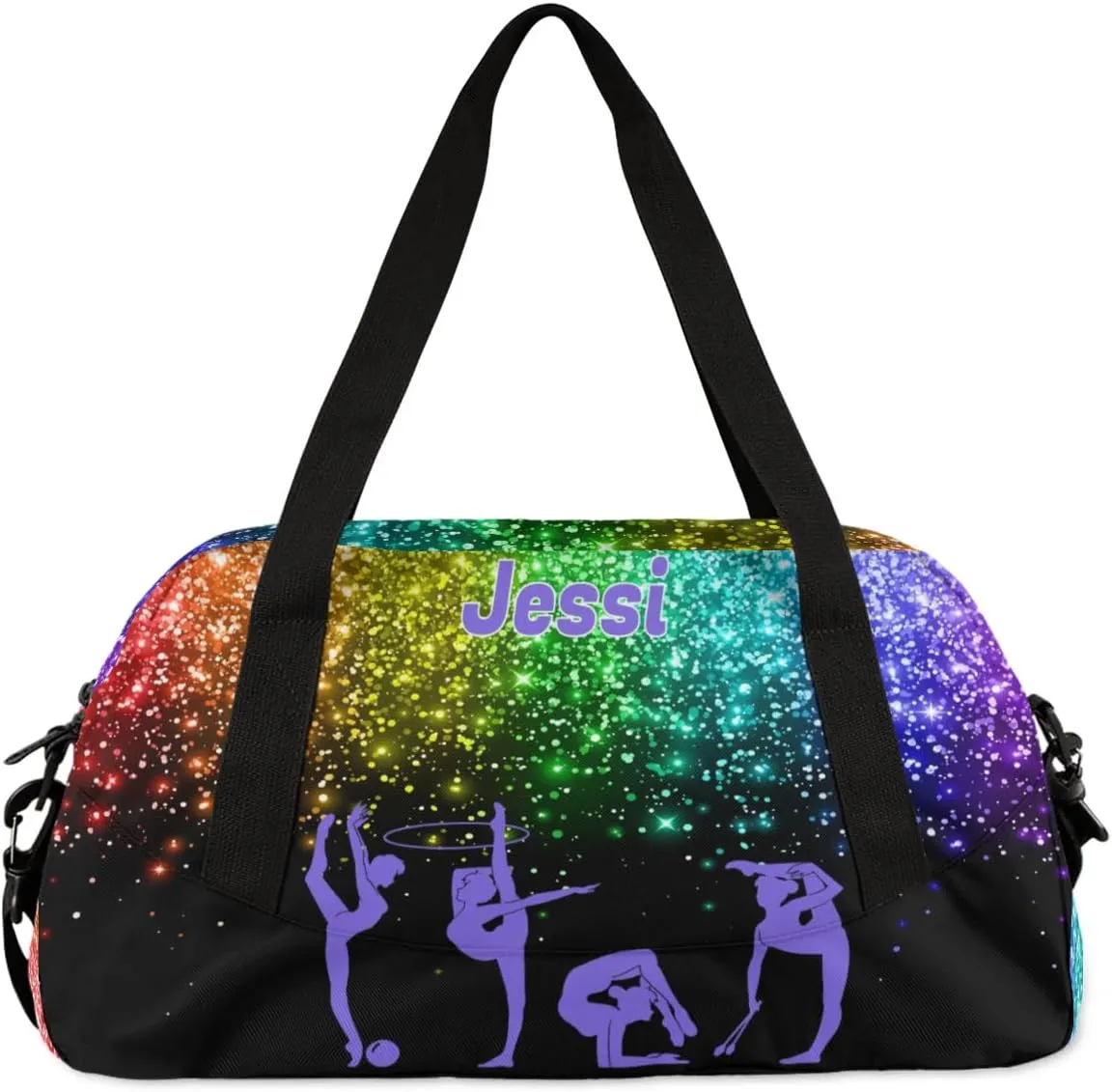 Personalized Kids Duffel Bag,Custom Sport Gym Bag for Girls,Weekender Overnight Bags Travel Duffel Bag,Customized Kids Gift Colorful Gymnastic