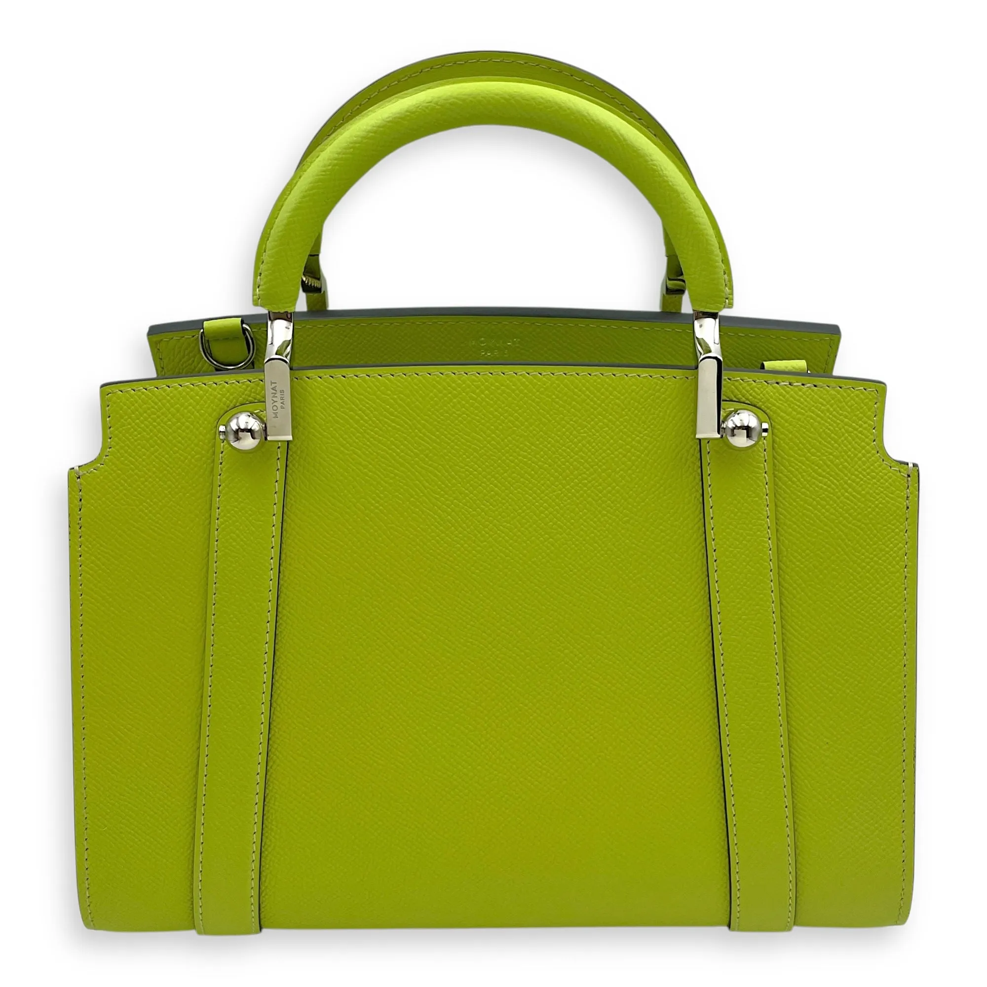 Petite Ballerine 26x18.5x10cm Lime Green Shoulder Bag in Calfskin, Silver hardware