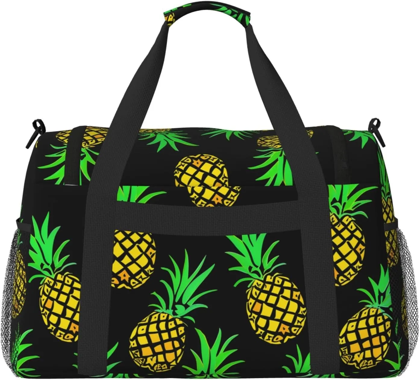 Pineapples Pattern Duffle Bag Foldable Travel Tote Bag Carry On Large Weekender Overnight Bags Waterproof Gym Bag For Women Men