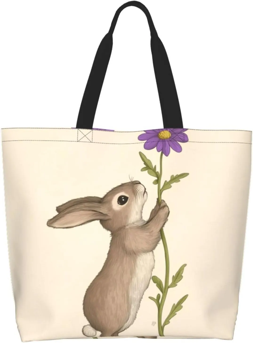pink flowers print Reusable Shoulder Bags Large Casual Tote Bag Shopping Grocery grocery bag