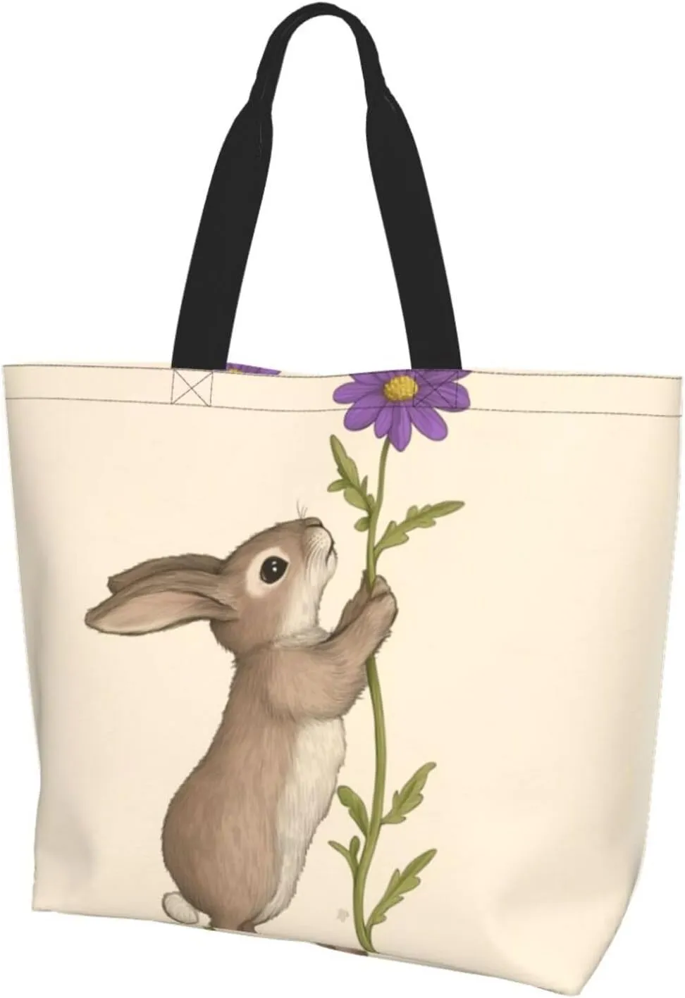 pink flowers print Reusable Shoulder Bags Large Casual Tote Bag Shopping Grocery grocery bag