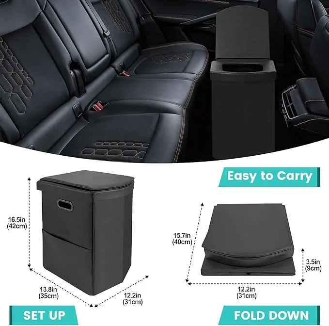 PORMYTRIP Portable Toilet Camping Toilet Foldable Toilet for Car Indoor Outdoor Commode Travel Toilet Portable Toilet for Camping,Tent,Hiking,Boating,Long Road Trips,Traffic jam,Home X-Large Black