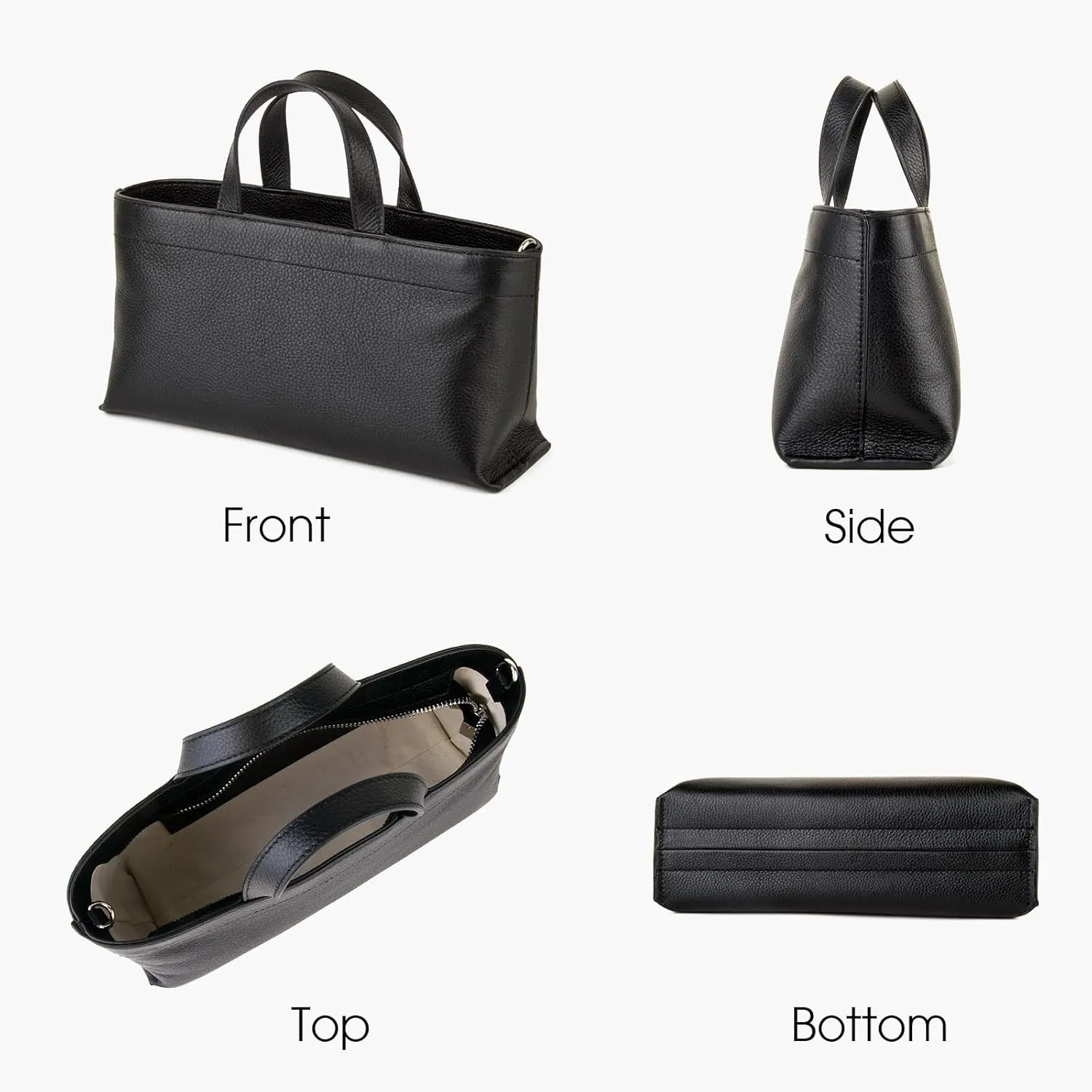 Premium Full Grained Leather Simple Tote Handbag for Women, Shoulder Crossbody Bag with Adustable Shoulder Strap