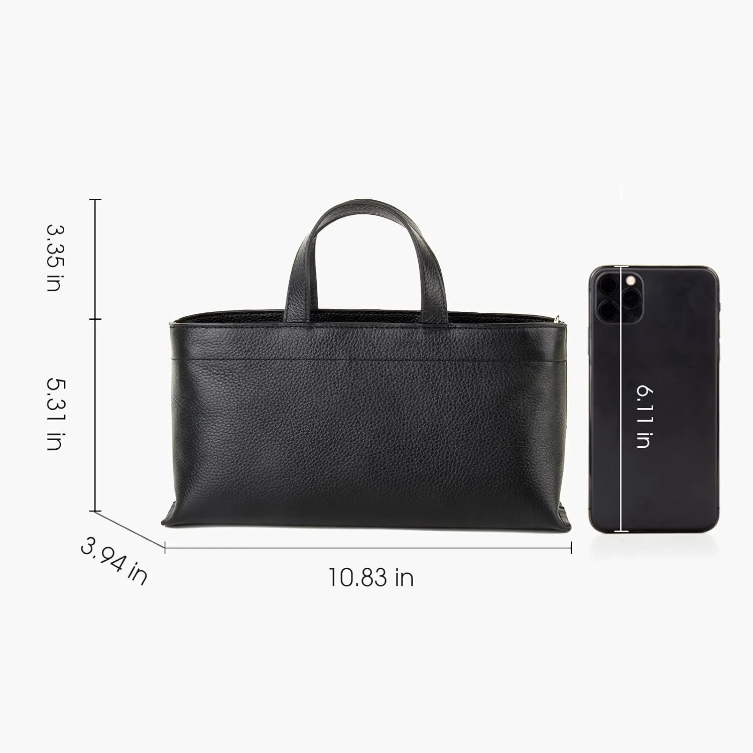 Premium Full Grained Leather Simple Tote Handbag for Women, Shoulder Crossbody Bag with Adustable Shoulder Strap