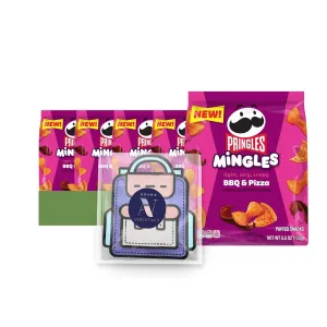 Pringles 6- Count of Bbq & Pizza Flavored Puffed Snacks, Gluten-Free On-The-Go Lunch Snack 5.5oz Bag   1 Utility Freebie by Unique Outlet