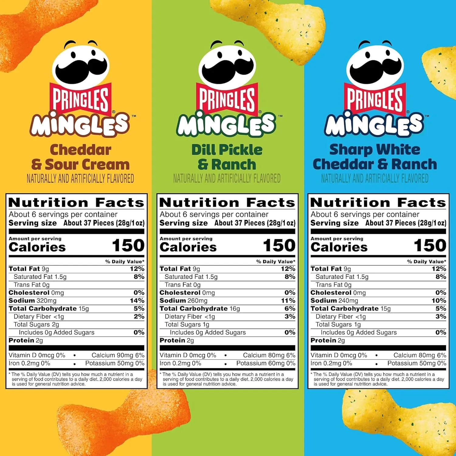 Pringles Mingles Puffed Snacks, Variety Pack, Cheese Puffs, Salty Snacks (3 Bags)