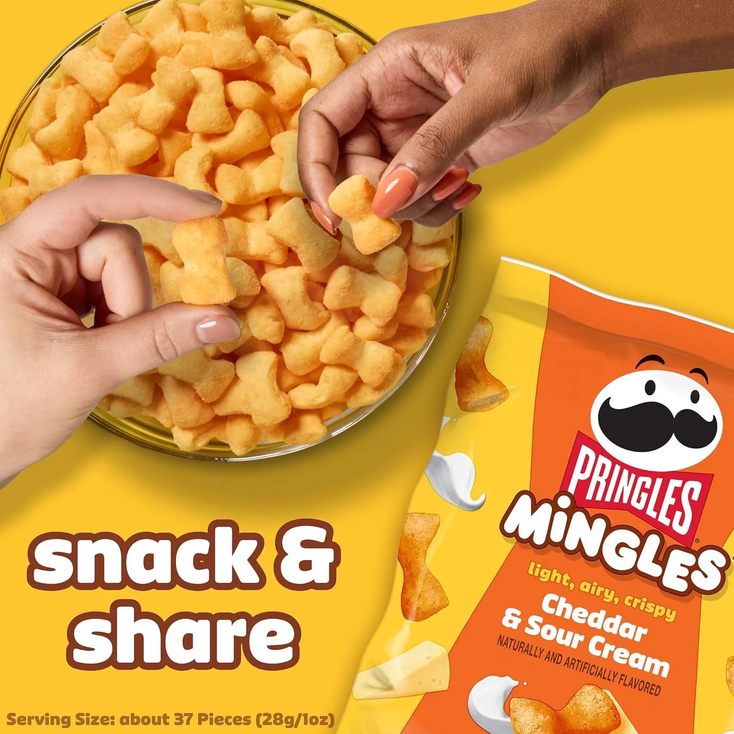 Pringles Mingles Puffed Snacks, Variety Pack, Cheese Puffs, Salty Snacks (3 Bags)