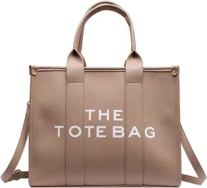PU Tote Bag for Women Simple Large-Capacity Tote Bag Handbag Zipper Fashion Tote Bag