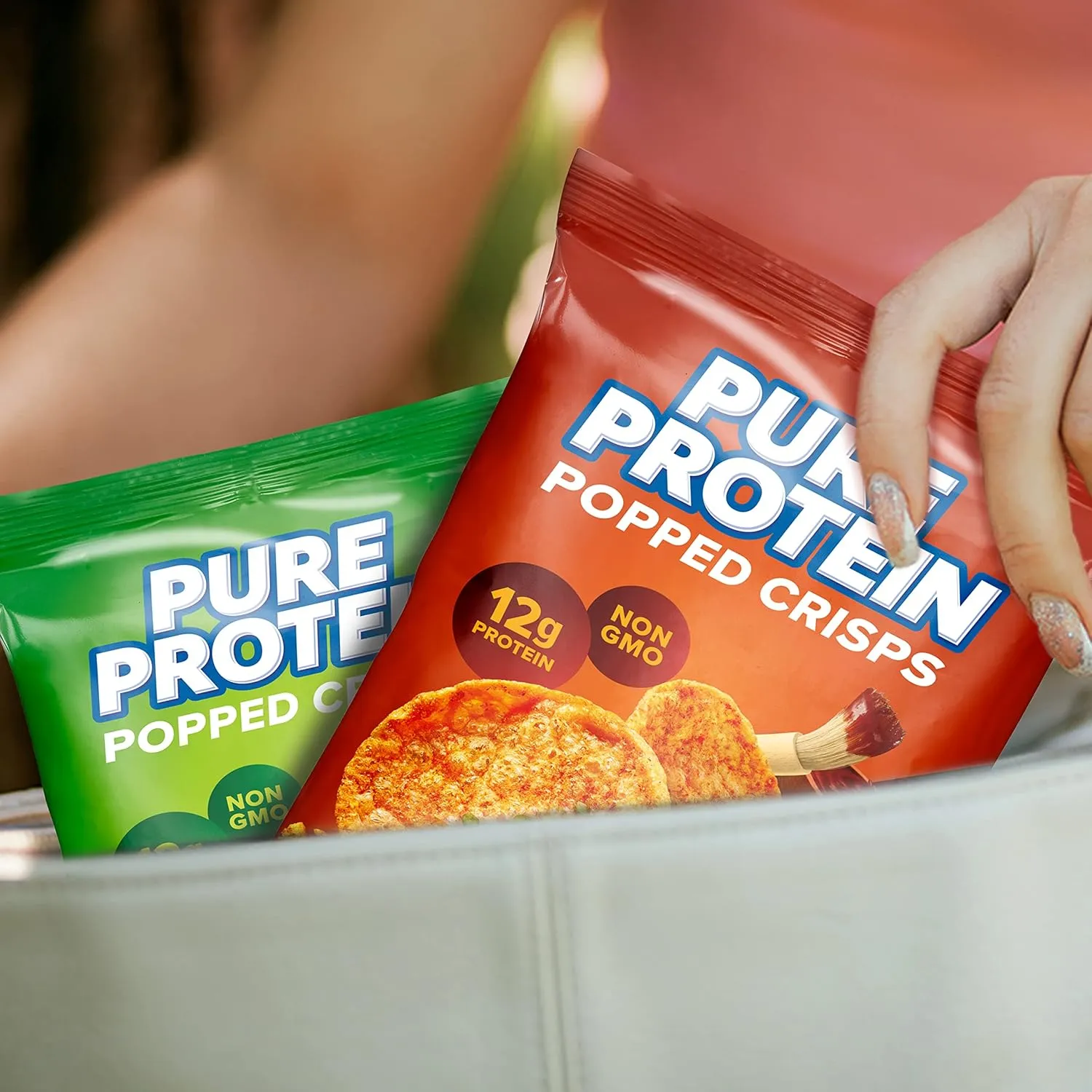 Pure Protein Popped Crisps, Hickory Barbecue, High Protein Snack, 12G Protein, 1.27oz., 12 Count