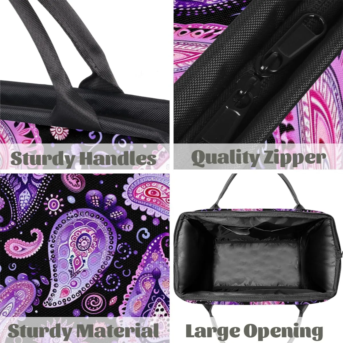 Purple Abstract Paisley Weekender Overnight Bag for Women Waterproof Carry On Travel Duffle Bags with Pocket Lightweight Sports Gym Tote Bag Large Luggage Workout Personal Item Hospital Bags