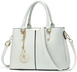 Purse and Handbags for Women, 3 Zip Compartments Tote Bag Designer Shoulder Purse Top Handle Satchel Bags