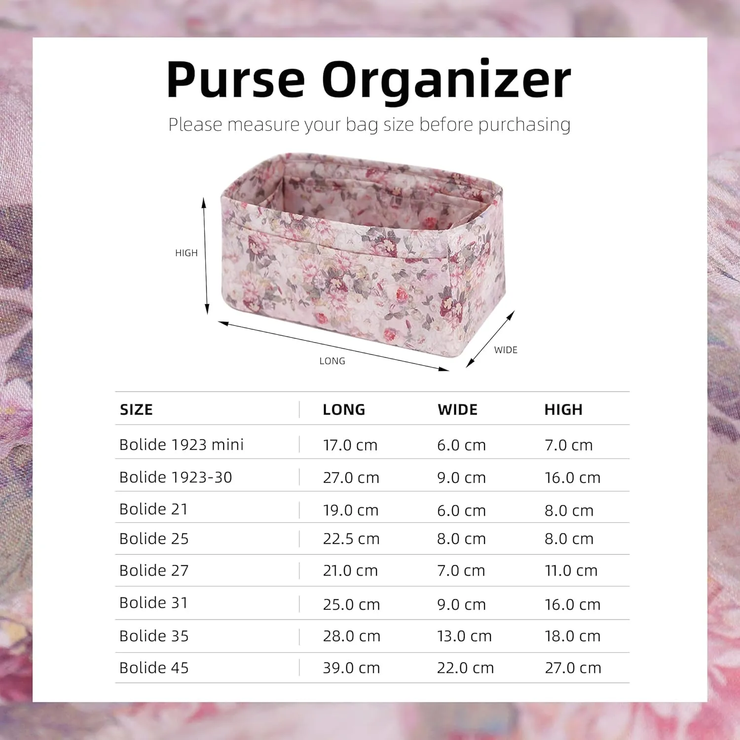 Purse Organizer Insert Fits Bolide 21/25/27/31/35/1923 bags, Lightweight Bag Shaper Liner for Women Luxury Handbag Tote, Soft Inner Bag (BL31, Kaleidoscope)