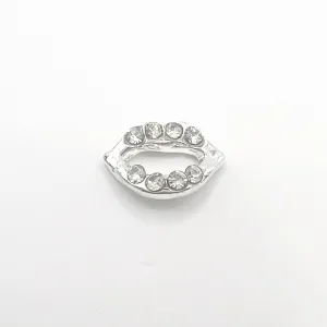 Queen - Nail Charms 10pc - #251 Silver Open Crystal Lips