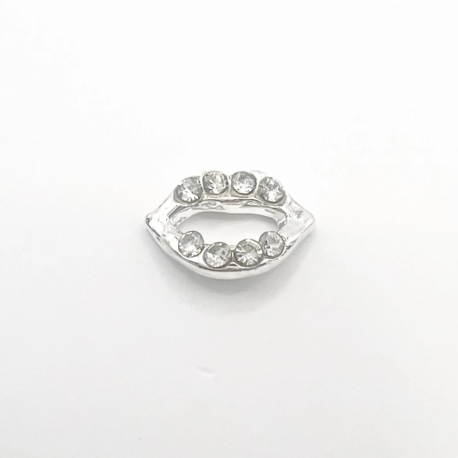 Queen - Nail Charms 10pc - #251 Silver Open Crystal Lips