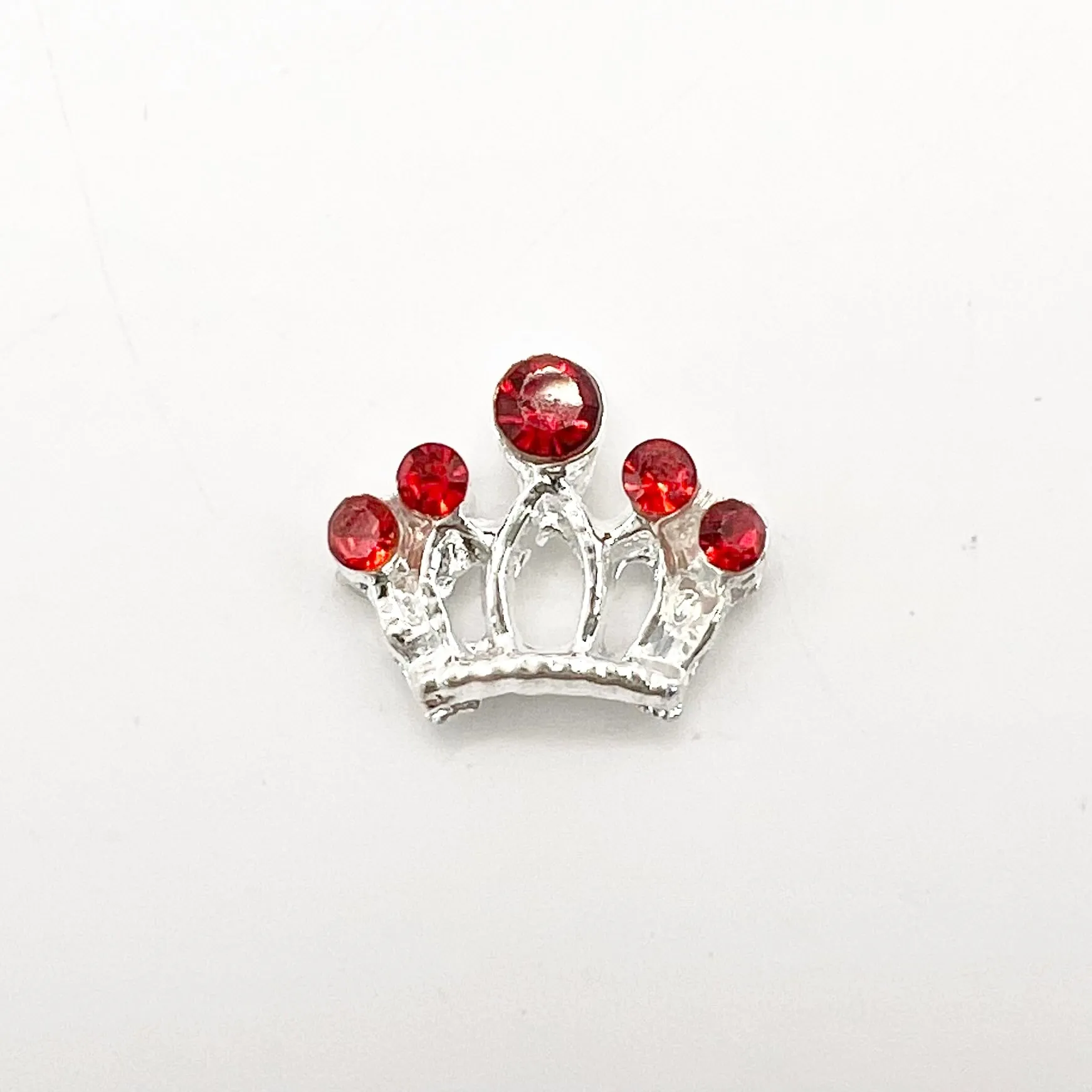 Queen - Nail Charms 10pc - #363 Silver Red Stone Crowns