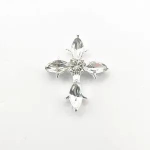 Queen - Nail Charms 10pc - #386 Silver Crystal Crosses