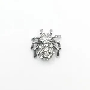 Queen - Nail Charms 10pc - #405 Dark Silver Crystal Spiders