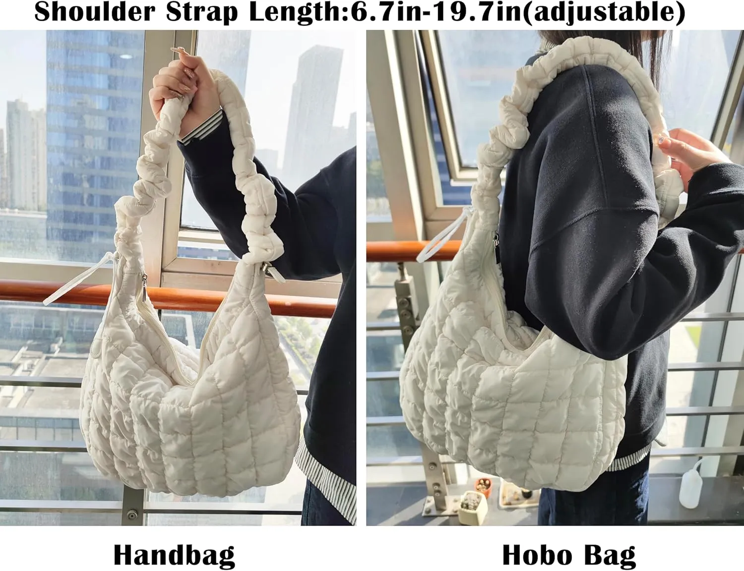 Quilted Tote Bag for Women Puffer Bag Lightweight Padding Shoulder Purse Hobo Bags Satchel Handbag Cloud Bags with Zip 2025